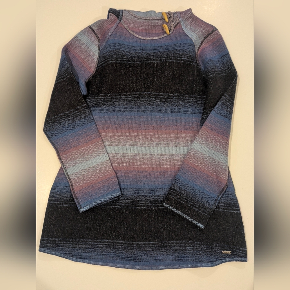 Prana Blue and Purple Ombre Turtleneck Sweater